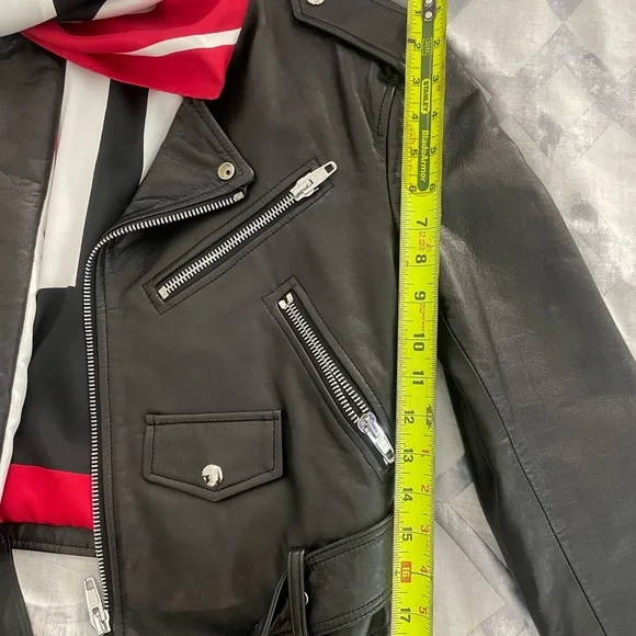 Balenciaga authentic leather scarf moto biker jacket